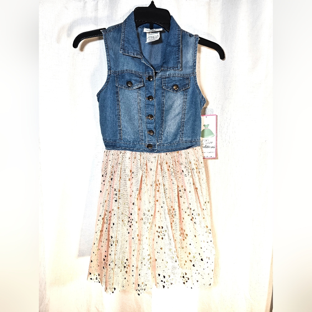 2/$20 Nwt Rare Editions 10 Heart Netting Dress